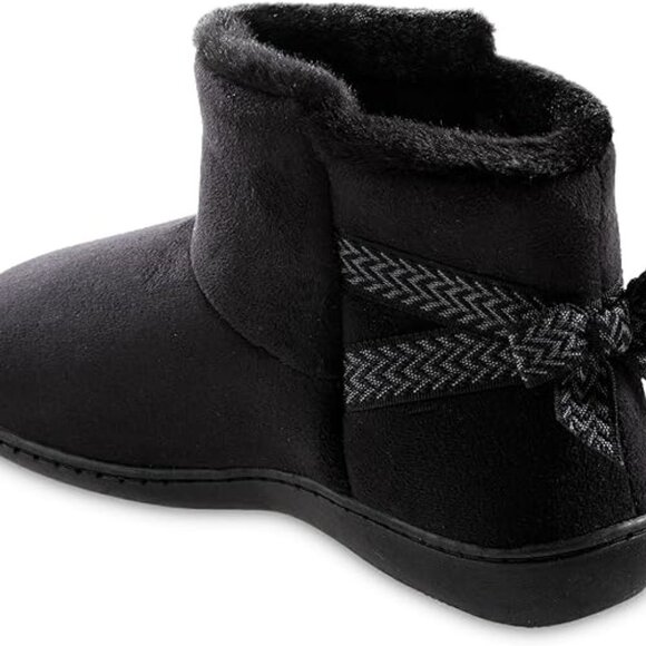 isotoner Women's Microsuede Mallory Bootie Slippers with Bow  Size 8.5-9… - Picture 6 of 6